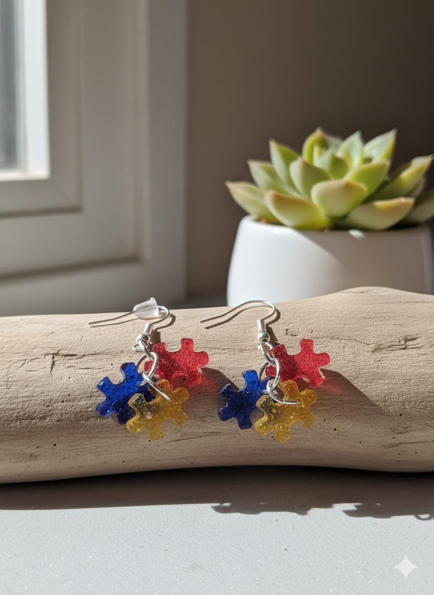 Puzzle Piece Earrings Complete the Puzzle Support Autism| 30 percent of Proceeds Donated to Autism Speaks
