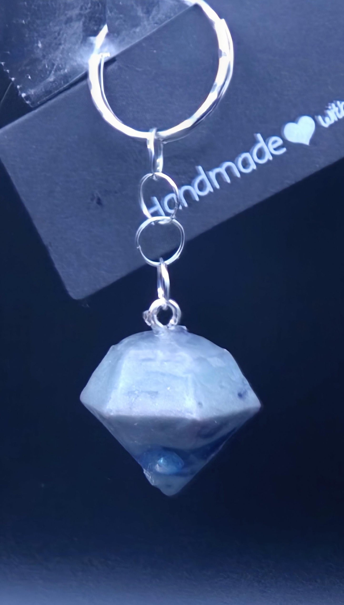 Handmade Diamond Resin Keychain: Cubic Zirconia Sparkle